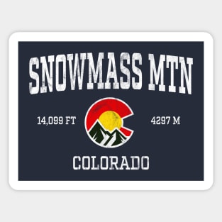 Snowmass Mountain Colorado 14ers Vintage Athletic Mountains Sticker